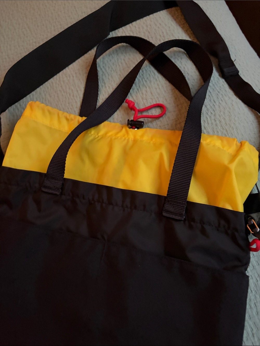 Topo Designs Black and Yellow Cinch Tote - Picture 2 of 4